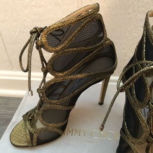 Jimmy Choo Gold and Black Melena